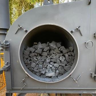 freshly made sustainable brittish charcoal from wiltshire